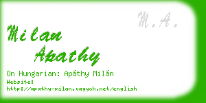 milan apathy business card